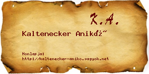 Kaltenecker Anikó névjegykártya
